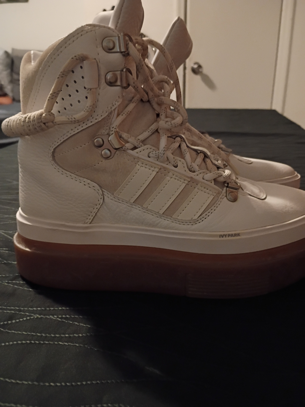 Adidas Ivy Park Women's Platform High-Top Sneakers in Cream